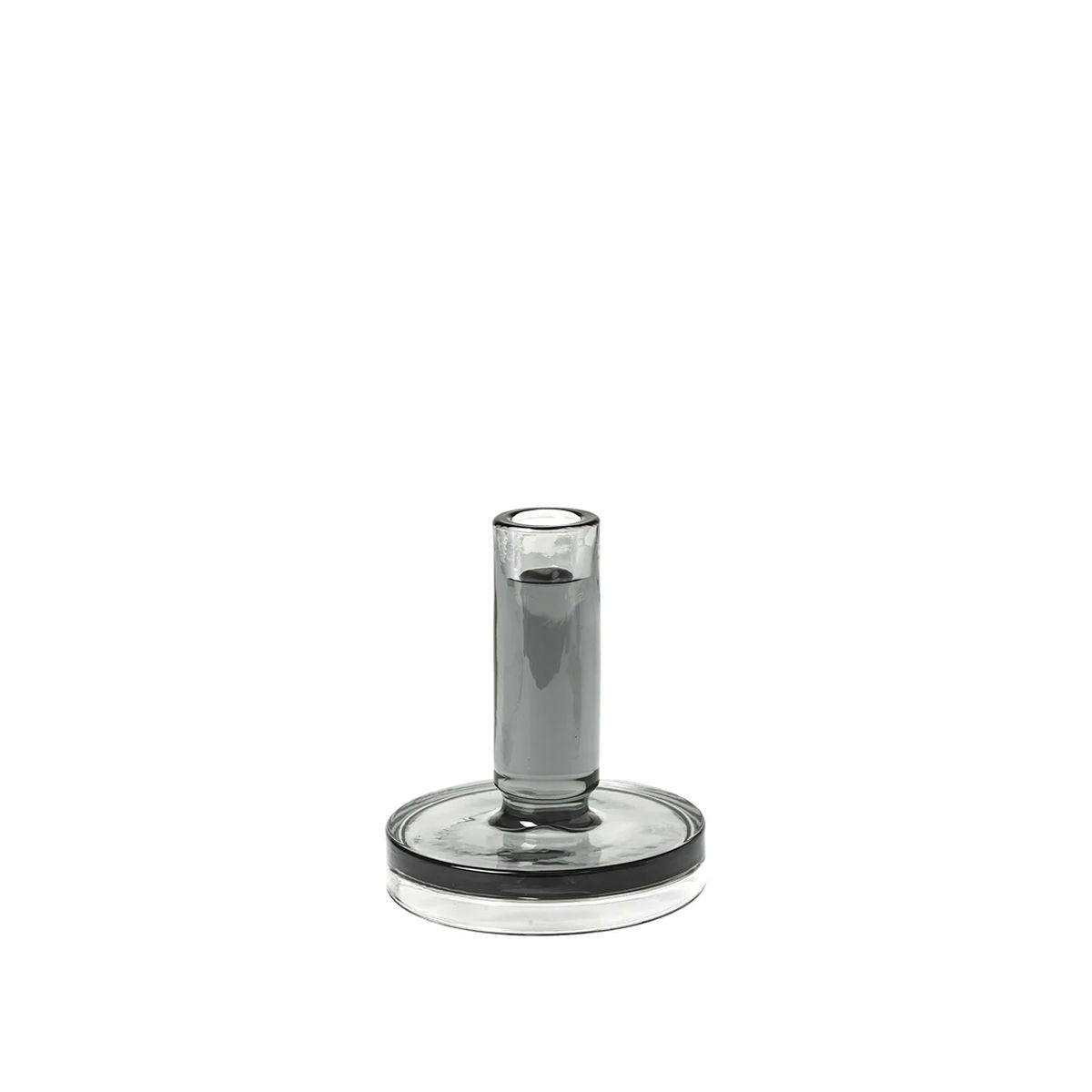 Candelabro Vidro PETRA Cinza Ø12x14cm Cinza