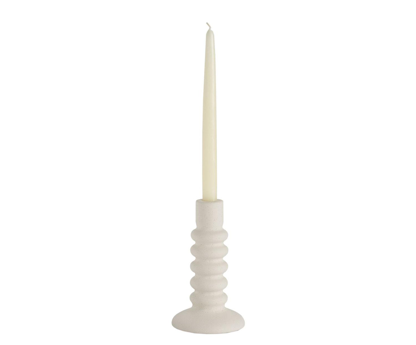 Candelabro Cerâmica Branco Ø11x18,5cm