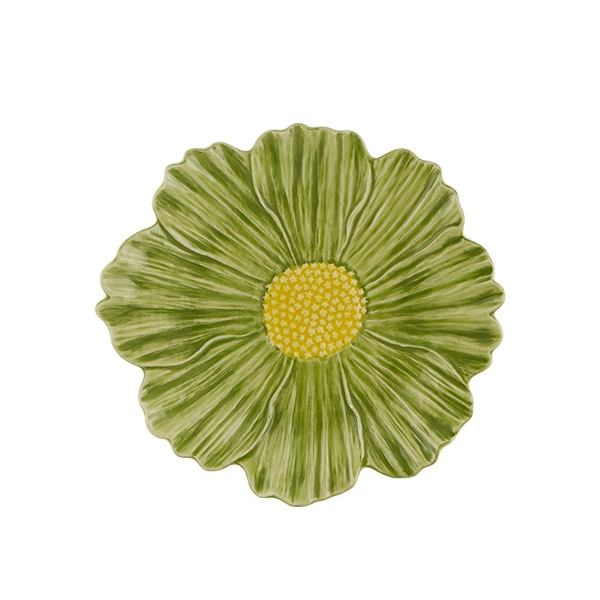 Prato Maria Flor Cosmos Verde/Amarelo 23cm