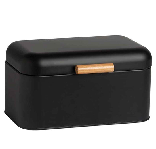 Cx. Pão Metal Preta 29x18x15cm