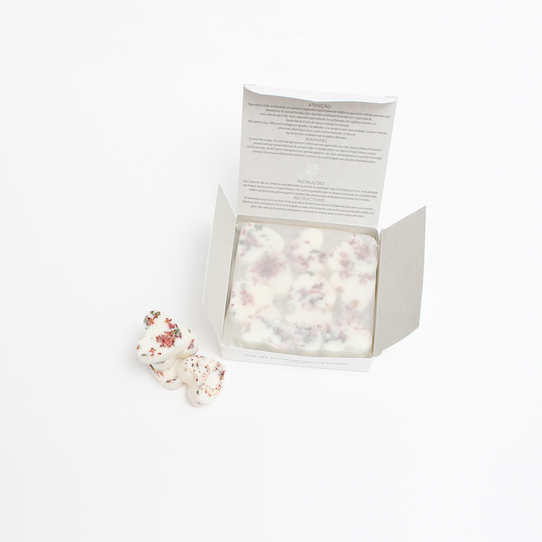 Cx.10 Corações Cera Perfumada Cassis Rose