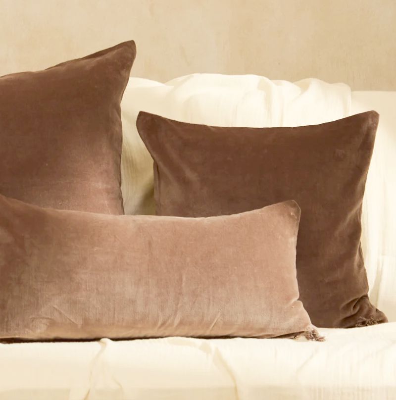 Almofada VELOUR Castanho 30x60cm