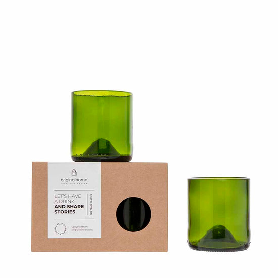 Gift 2 Copos vidro reciclado verde