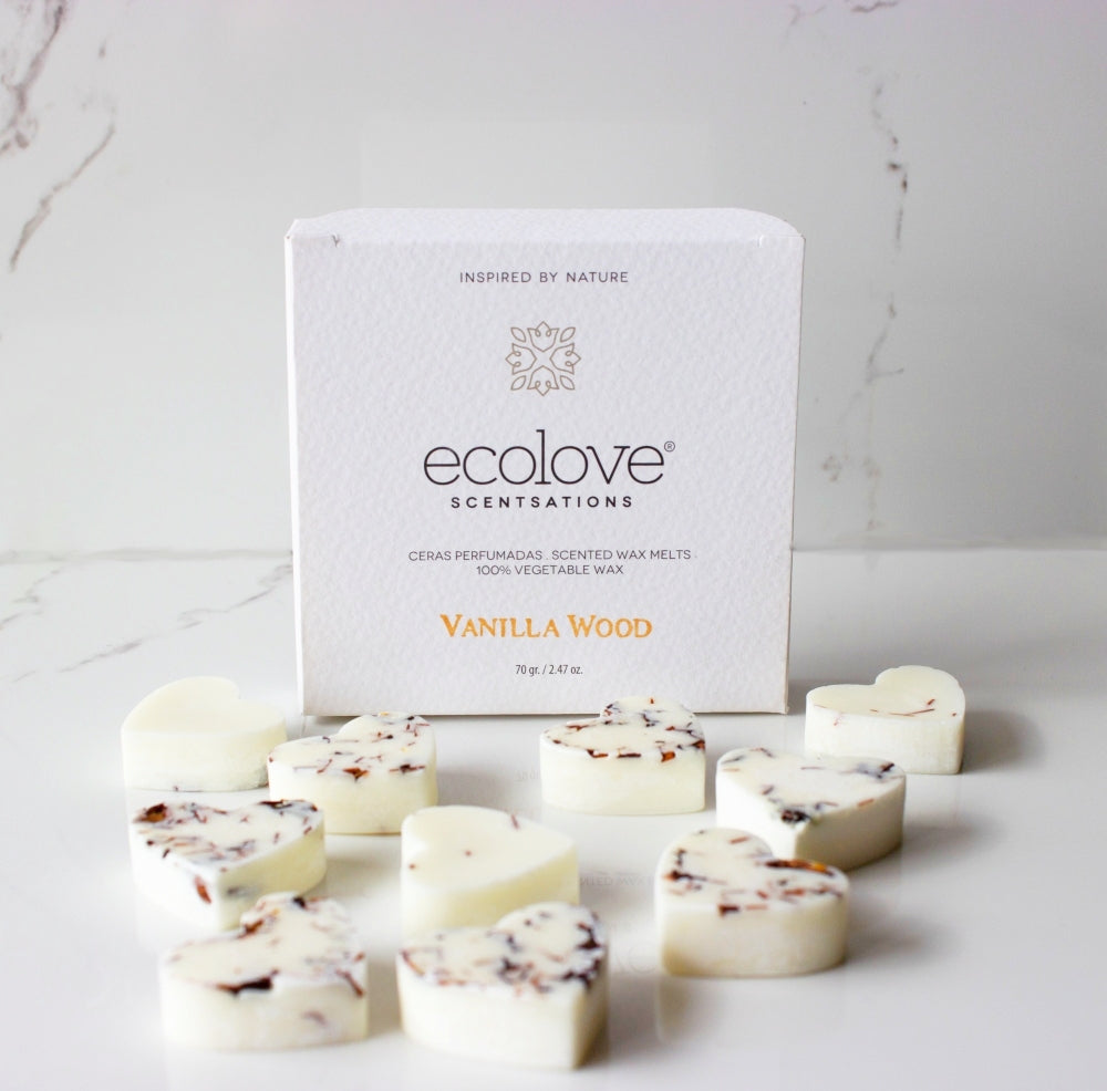 Cx.10 Corações Cera Perfumada Vanilla Wood